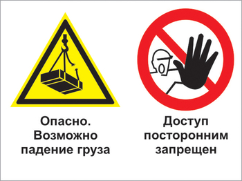 Кз 32 опасно - возможно падение груза. доступ посторонним запрещен. (пленка, 400х300 мм) - Знаки безопасности - Комбинированные знаки безопасности - ohrana.inoy.org