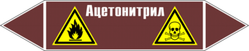 Маркировка трубопровода "ацетонитрил" (пленка, 716х148 мм) - Маркировка трубопроводов - Маркировки трубопроводов "ЖИДКОСТЬ" - ohrana.inoy.org