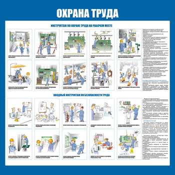 С152-3 Охрана труда. Инструктажи вводный, на рабочем месте (1000х1000 мм, пластик ПВХ 3мм, Прямая печать на пластик)  - Стенды - Стенды по охране труда - ohrana.inoy.org